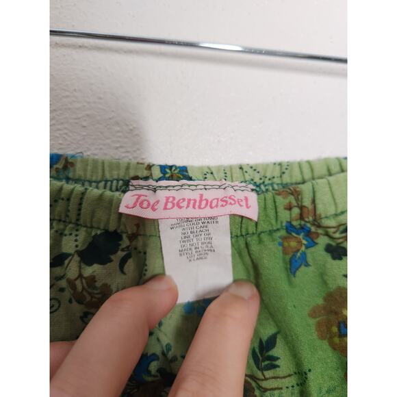 Vintage Joe Benbasset XL Mini Skirt Green Tiered Floral Flowers Fairy Whimsy - Picture 4 of 5